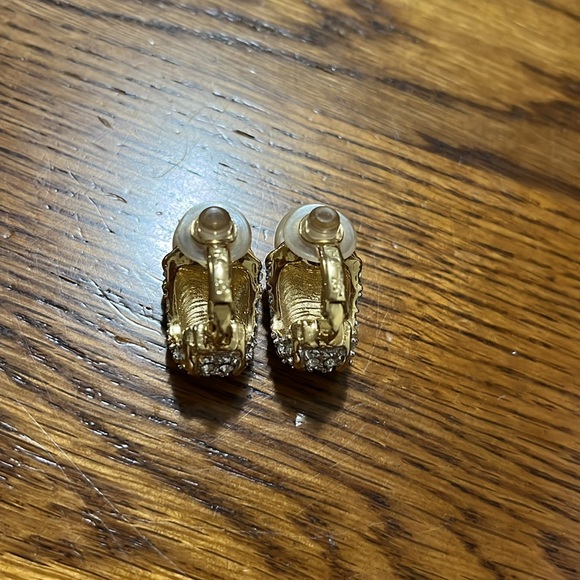 St. John Pearl and Crystal Gold Earrings - Picture 3 of 5